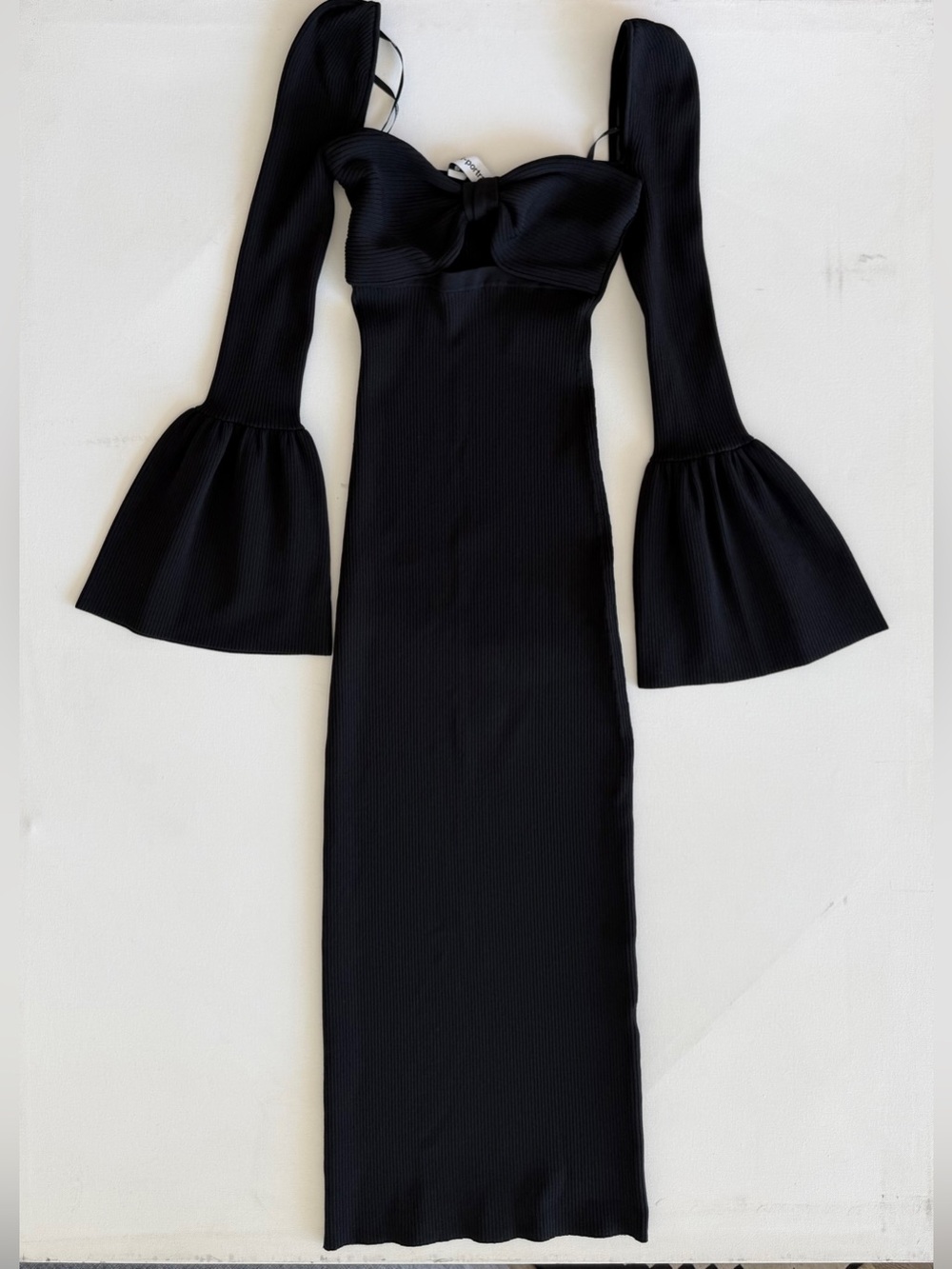 Self-Portrait Textured Knit Midi Dress with Cutouts, Size S. - Picture 8 of 14